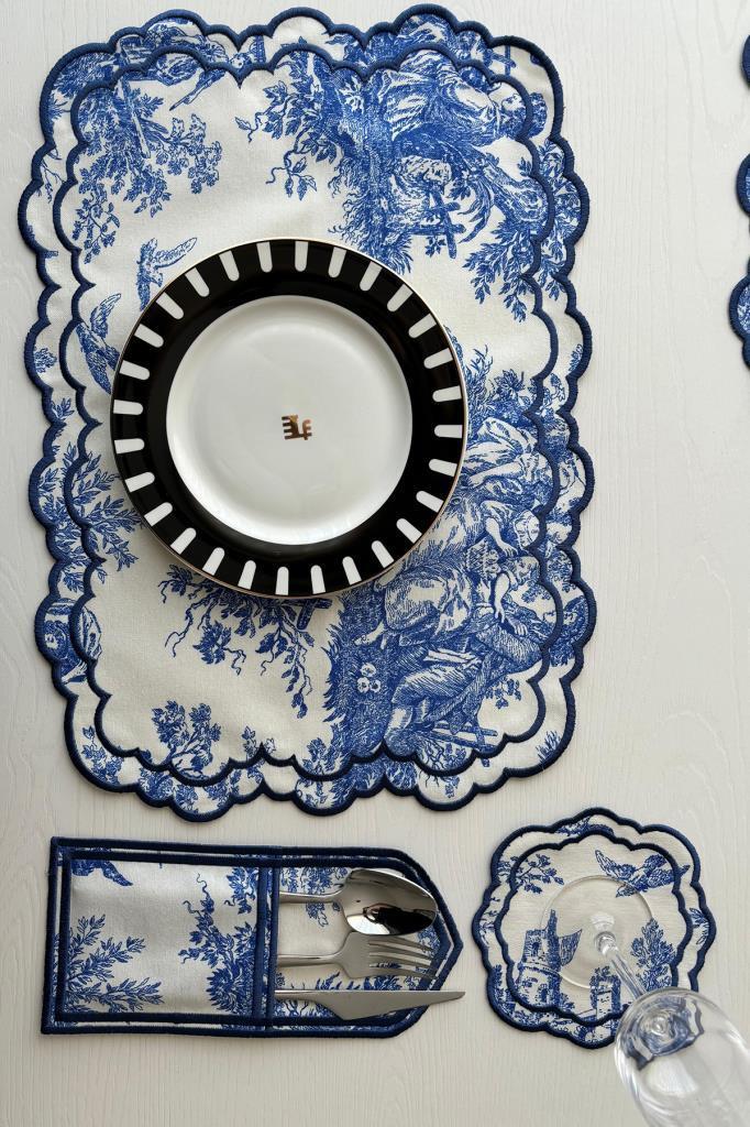 Okyanus Keten Amerikan Servis Takımı 19 Parça Mavi - 5