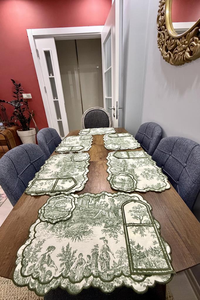 Okyanus Keten Amerikan Servis Takımı 19 Parça Yeşil - 1