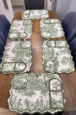 Okyanus Keten Amerikan Servis Takımı 19 Parça Yeşil - 4