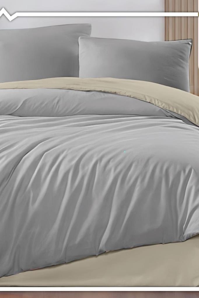 Onur Lastikli Çarşaflı Çift Kişilik Nevresim Takımı Kahve Gri - 1