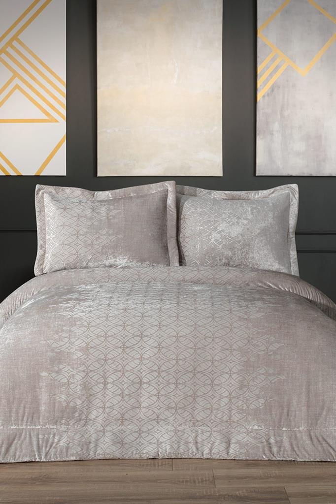 Opal Elyaf Dolgulu Çift Kişilik 250x255 Cm Yatak Örtüsü Krem - 1