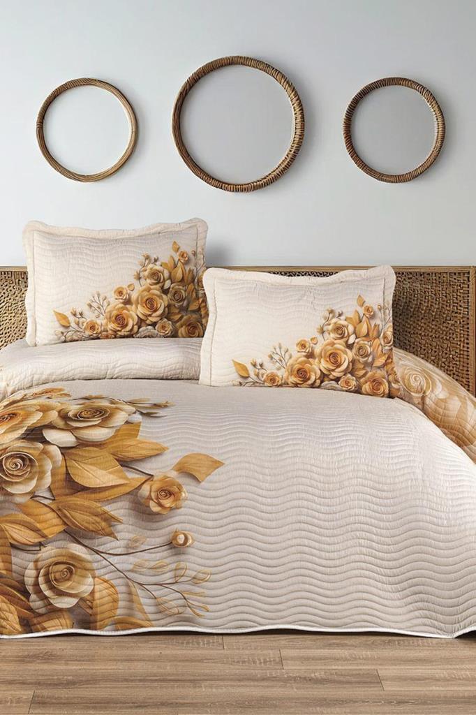 Opsen Baskılı Kapitoneli Çift Kişilik Yatak Örtüsü - 1