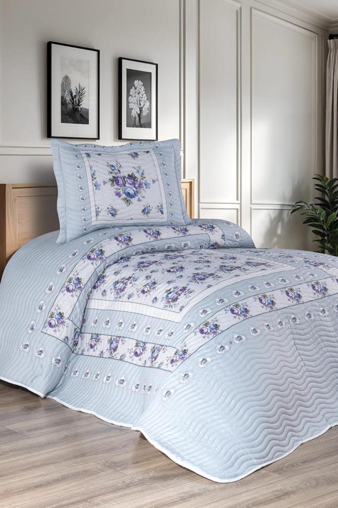 Orenda Baskılı Kapitoneli Tek Kişilik Yatak Örtüsü - 1