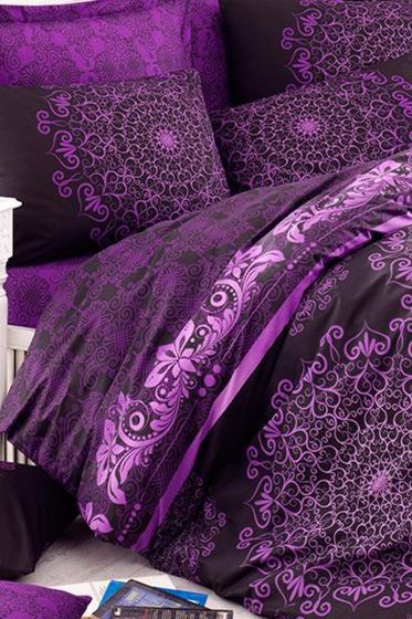 Osmanlı %100 Pamuk Tek Kişilik Nevresim Takımı Mor - Çeyiz Diyarı (1)