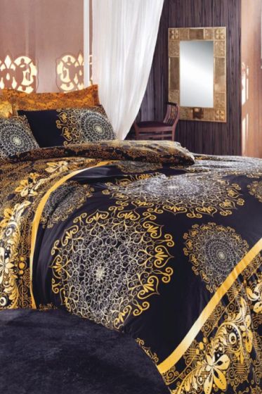 Osmanlı Çift Kişilik Nevresim Takımı Sarı - Çeyiz Diyarı
