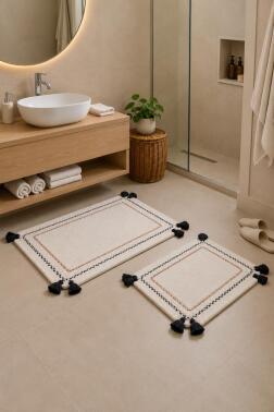 Otantic %100 Pamuk 2li Banyo Paspas Takımı 60x90 cm - 40x60 cm - 2