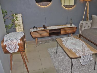 Pallace Salon Takımı 5 Parça Krem Gold - 1