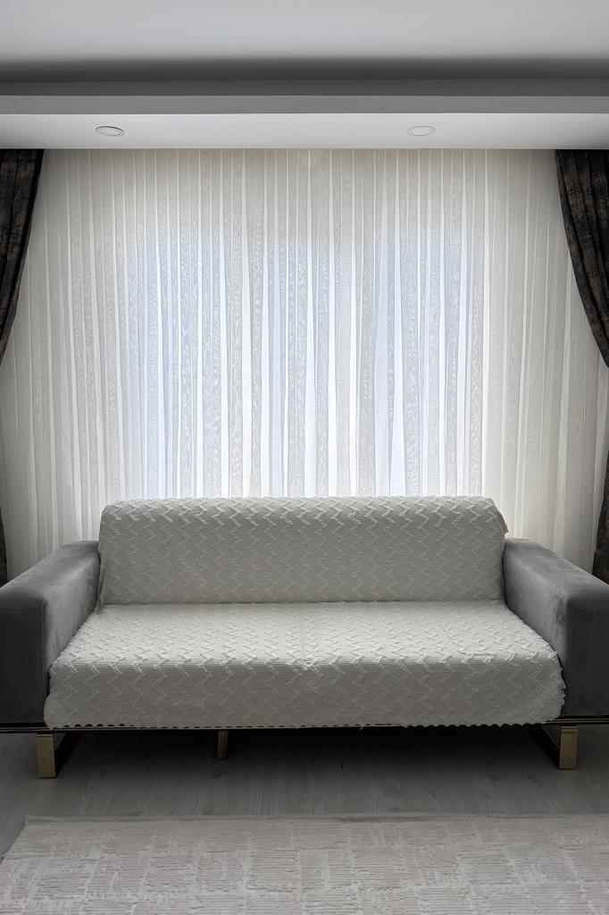 Panayır 170x210 cm Kaymaz Taban Koltuk Örtüsü Krem - 1