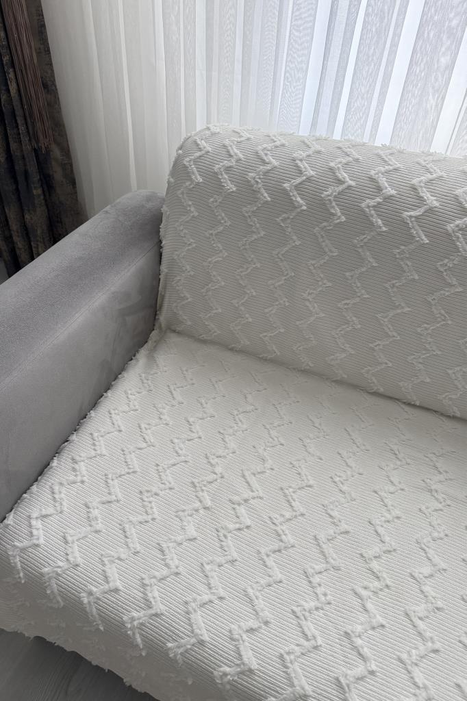 Panayır 170x210 cm Kaymaz Taban Koltuk Örtüsü Krem - 2