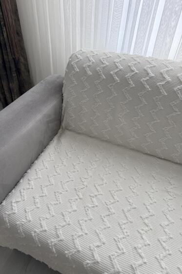 Panayır 170x210 cm Kaymaz Taban Koltuk Örtüsü Krem - Çeyiz Diyarı (1)