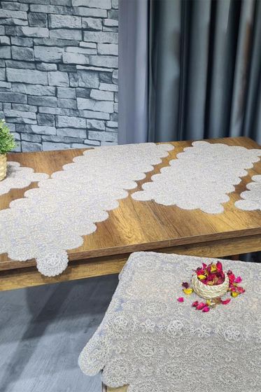 Papatya 5 Parça Salon Takımı Cappucino - Çeyiz Diyarı