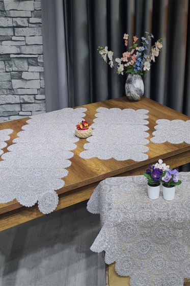 Papatya 5 Parça Salon Takımı Gri - Çeyiz Diyarı