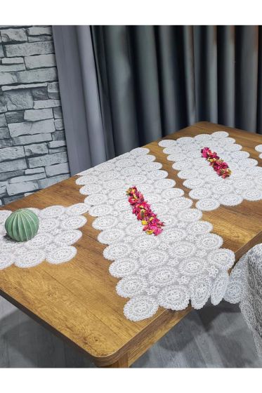 Papatya 5 Parça Salon Takımı Krem - Çeyiz Diyarı