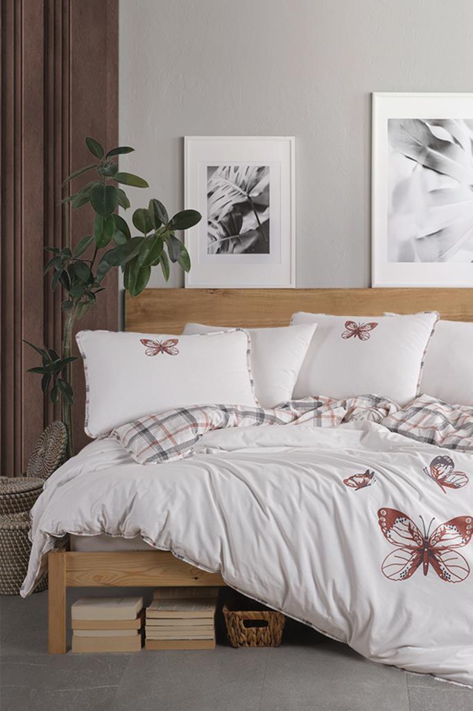 Papilion 6 Parça %100 Pamuk Çift Kişilik Nevresim Takımı - 1