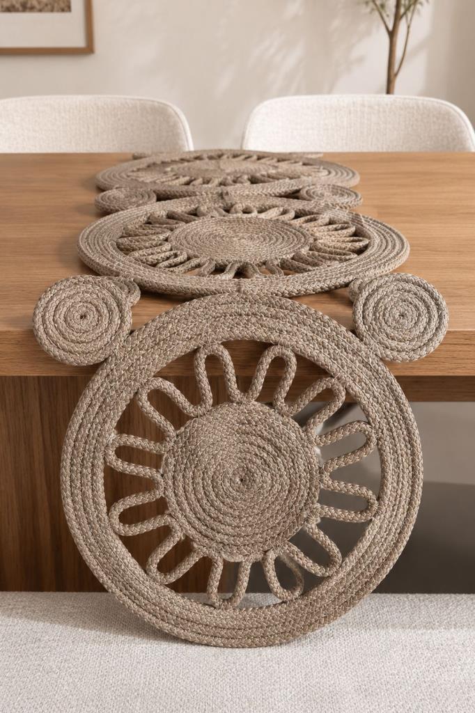 Pateka Lüks Tığ İşi 38x93 cm Runner Vizon - 2