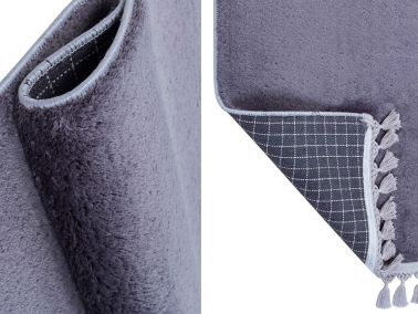 Pelüş Puffy Kaymaz Tabanlı Dikdörtgen Halı 80x150 Cm Antrasit - 2