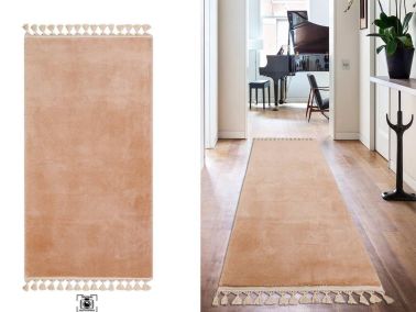Pelüş Puffy Kaymaz Tabanlı Dikdörtgen Halı 80x150 Cm Cappucino - 1