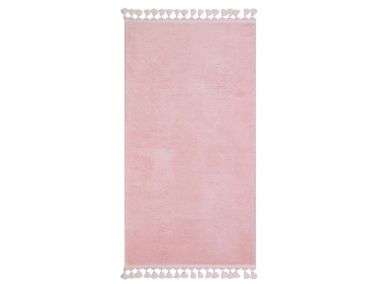 Pelüş Puffy Kaymaz Tabanlı Dikdörtgen Halı 80x150 Cm Pudra - 1