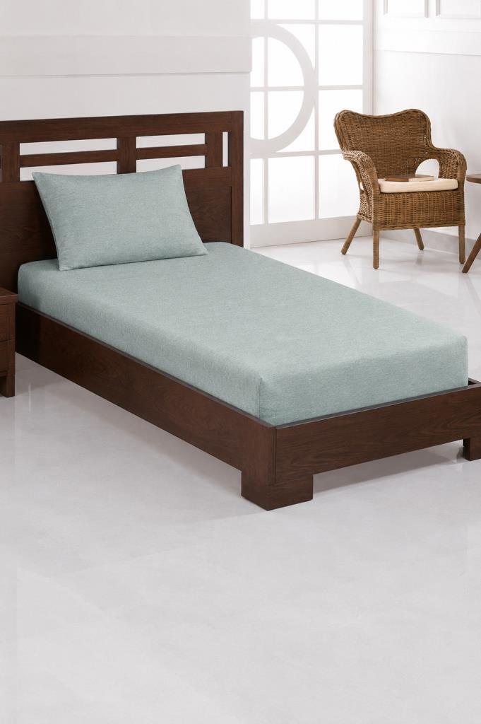 Penye Tek Kişilik 120x200 cm Lastikli Çarşaf Çağla Yeşili - 1