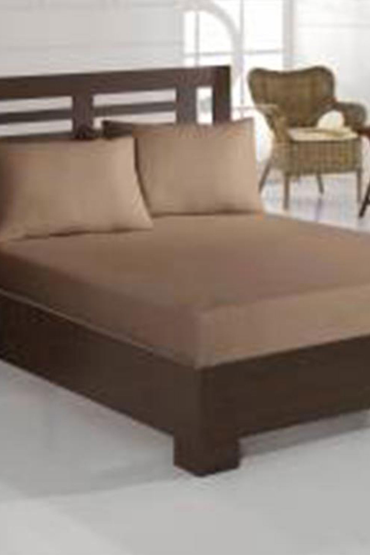 Penye Tek Kişilik Lastikli Çarşaf Cappucino - 1