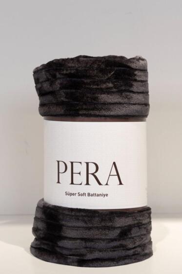 Pera Tek Kişilik 130x170 cm Tv Battaniyesi Antrasit - Çeyiz Diyarı