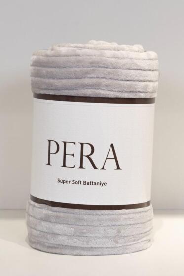 Pera Tek Kişilik 130x170 cm Tv Battaniyesi Gri - Çeyiz Diyarı