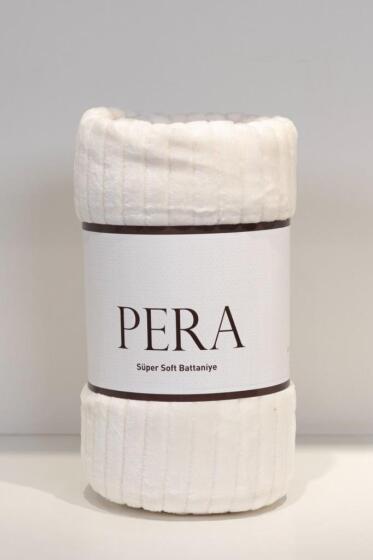 Pera Tek Kişilik 130x170 cm Tv Battaniyesi Krem - Çeyiz Diyarı