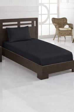 Perla Tek Kişilik Lastikli Çarşaf Takımı Kırmızı Siyah - 2