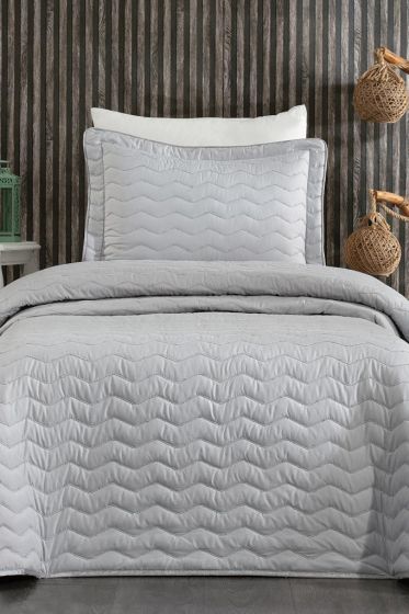 Perla Tek Kişilik Yatak Örtüsü 180x240 Gri - Çeyiz Diyarı