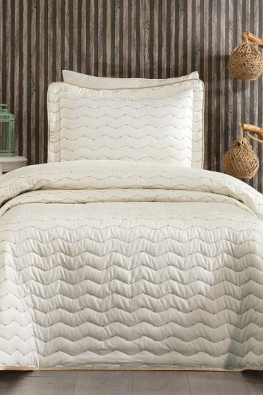 Perla Tek Kişilik Yatak Örtüsü 180x240 Krem - Çeyiz Diyarı