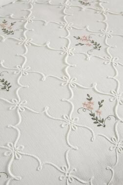 Pinkrose Nakışlı Şönil 7 Parça Gelin Seti Krem - 3