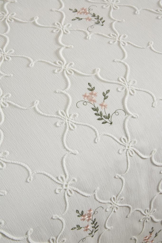 Pinkrose Nakışlı Şönil 7 Parça Gelin Seti Krem - 5