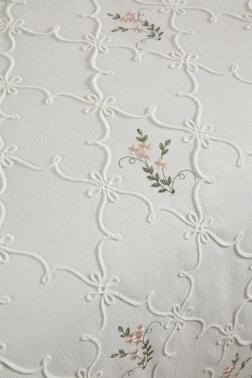 Pinkrose Nakışlı Şönil 7 Parça Gelin Seti Krem - 5