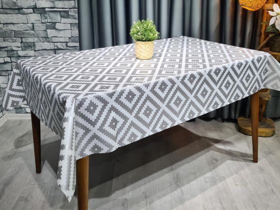 Piramit Silinebilir Dikdörtgen Masa Örtüsü Krem Silver 110x140cm - Çeyiz Diyarı
