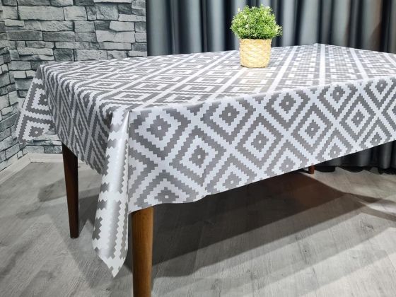 Piramit Silinebilir Dikdörtgen Masa Örtüsü Krem Silver 110x140cm - Çeyiz Diyarı (1)