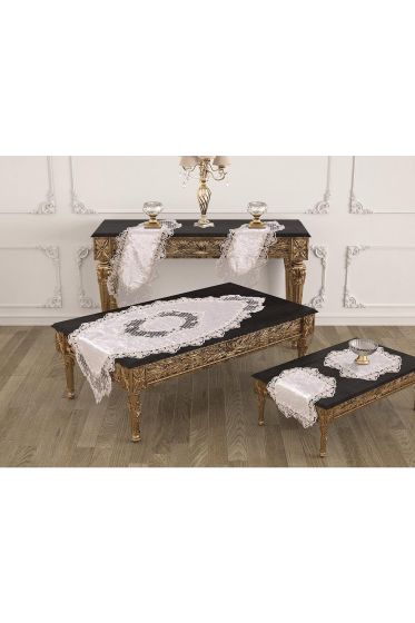 Pırlanta Salon Takımı 5 Parça Krem - Çeyiz Diyarı (1)