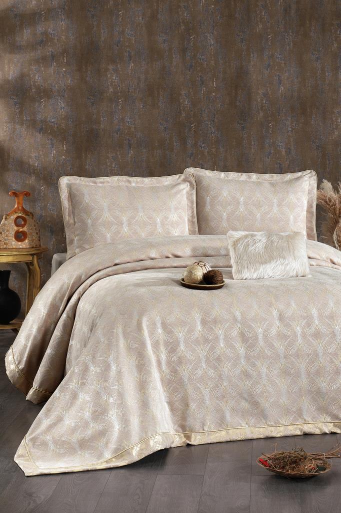 Podyum Şönil Çift Kişilik Yatak Örtüsü 260x260 cm Gold - 1