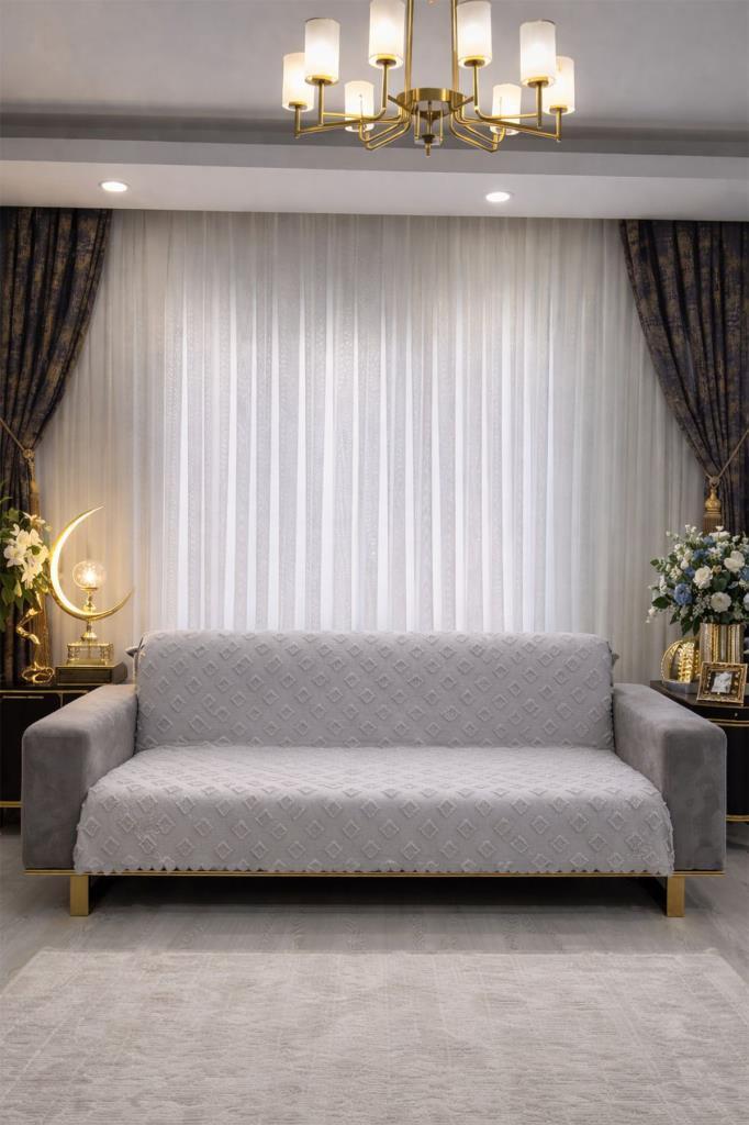 Pondü 170x210 cm Kaymaz Taban Koltuk Örtüsü Gri - 1