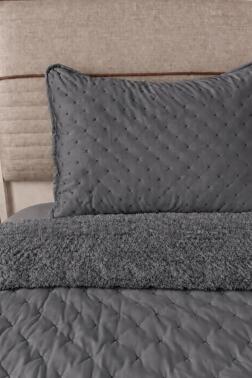 Porto Çift Taraflı Çift Kişilik 240x260cm Yatak Örtüsü Antrasit - 3