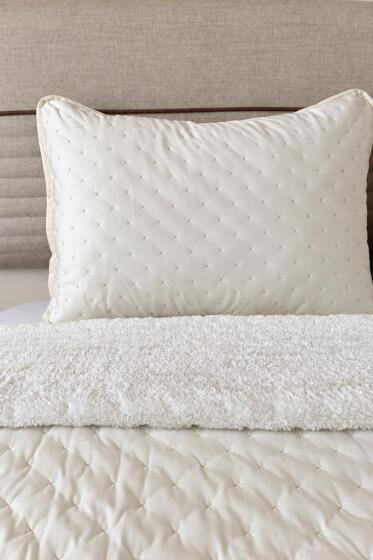 Porto Çift Taraflı Çift Kişilik 240x260cm Yatak Örtüsü Krem - Çeyiz Diyarı (1)