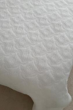 Powderlove 3 Parça Çift Kişilik Yatak Örtüsü 235x250 cm Beyaz - 2