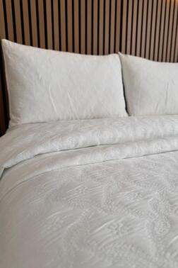 Powderlove 3 Parça Çift Kişilik Yatak Örtüsü 235x250 cm Beyaz - 3