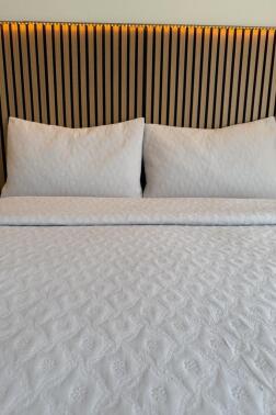 Powderlove 3 Parça Çift Kişilik Yatak Örtüsü 235x250 cm Gri - 2