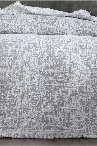 Puffy Pamuk Çift Kişilik Tek Battaniye 200x220 Gri - Çeyiz Diyarı (1)
