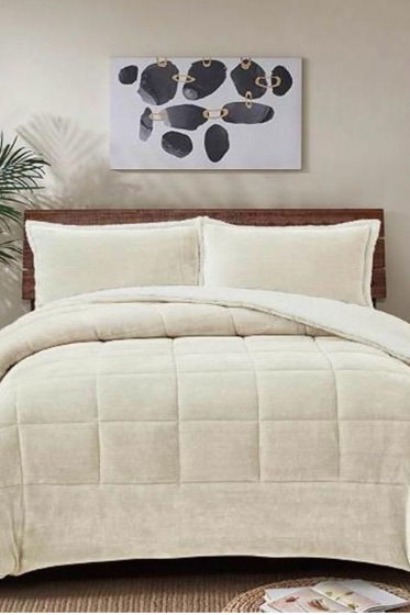 Pumi Çift Kişilik Yorgan Takımı 220x240 Cm Bej - Çeyiz Diyarı