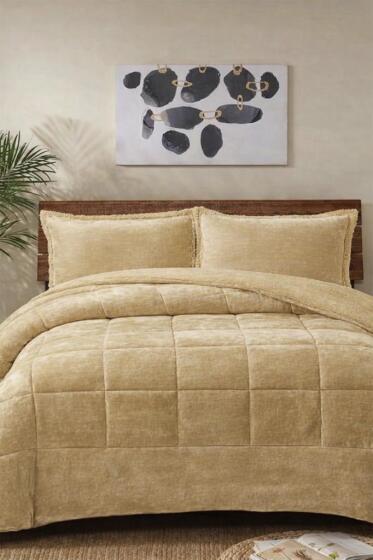 Pumi Çift Kişilik Yorgan Takımı 220x240 Cm Cappucino - Çeyiz Diyarı