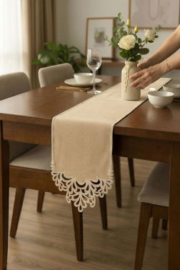 Queen Keten Aplikeli Runner 40x100 cm - 3