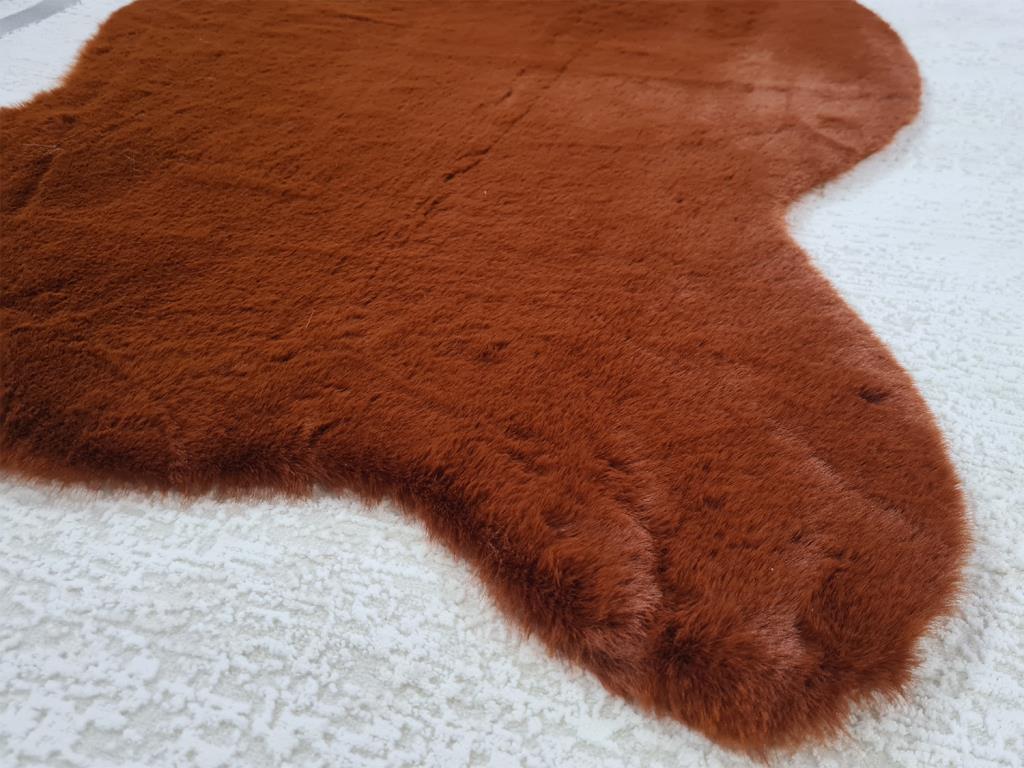 Rabbit Postu Tüylü Kaydırmaz Halı 80x150 Cm Acı Kahve - 2