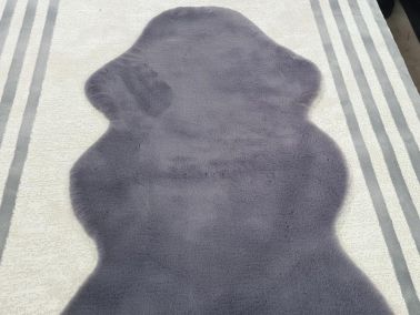 Rabbit Postu Tüylü Kaydırmaz Halı 80x150 Cm Antrasit - 1
