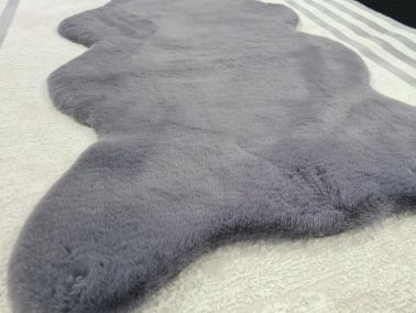 Rabbit Postu Tüylü Kaydırmaz Halı 80x150 Cm Antrasit - 2